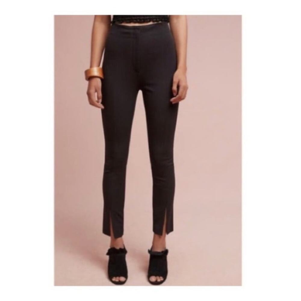 High rise skinny black pants cropped Anthropologie size 4